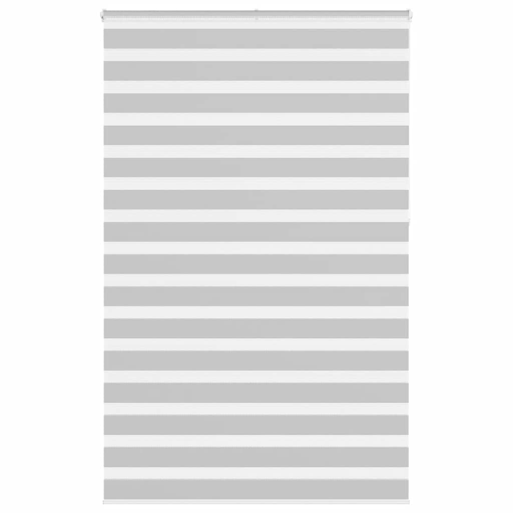 Doppelrollo 140x230 cm Hellgrau, Zebra-Jalousie mit Kettenzug, Sichtschutz für Fenster ohne Bohren inklusive Klemmträger, Polyester, Moderne Fensterdekoration