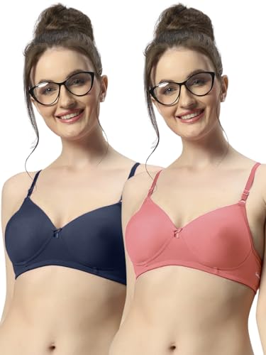 Image of Sonari 007 Wire Free Padded Bra | Medium Padding for Support, Medium Coverage, Soft Cotton Polyester Material, Adjustable Straps with Hook & Eye Closure, Wash Only