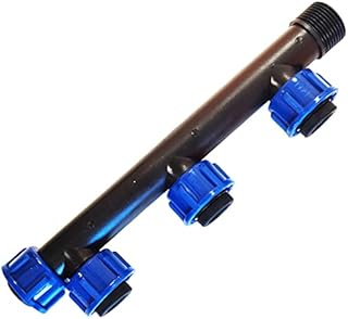RIEGOPRO Te Coletor de 1" rosca feminina giratória para facilitar a instalação de válvulas solenóides de rega. 1, 2, 3 e 4 saídas (3 saídas)