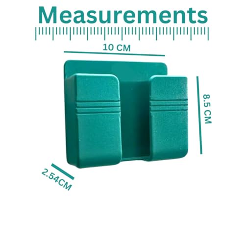 Image of WALLVIEW TECH Pack of 5 Wall Mounted Mobile Holder Storage Case for Remote Wall Mounted Mobile Stand /Multi Purpose Stand with Hole for Phone Charging (Green)