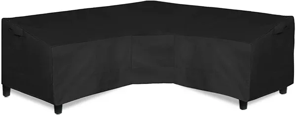 Easy-Going Patio V-Shaped Sectional Sofa Cover, Waterproof Outdoor Sectional Cover,Heavy Duty Garden Furniture Cover with Air Vent 89" L (on Each Side) x 33.5" D x 31" H, Black