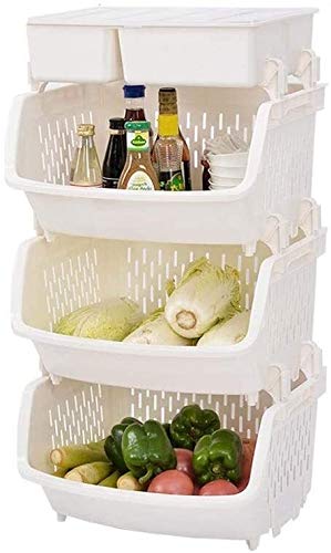 Estante de cocina de 3 capas de plástico resistente para optimizar el almacenamiento