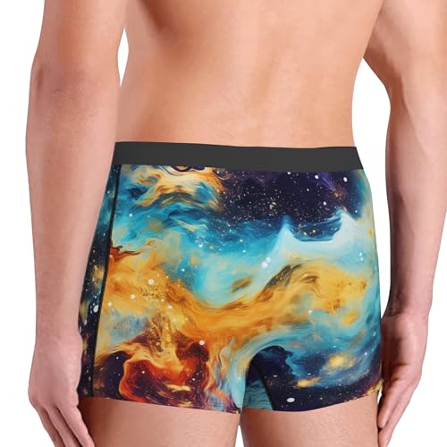 Galaxy Space Men's Boxer Briefs, Colorful Nebula Breathable Mens Underwear Comfort Boxers Shorts Support Trunks2