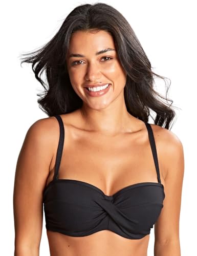 Panache Women's Ella Twist Bandeau Bikini Top with Padded Cups and Detachable Straps