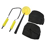Masyrt Piolet para pesca en hielo al aire libre, pioleta de emergencia con mango ergonómico, acero inoxidable de PVC premium, franela, material ABS, juego de rodilleras