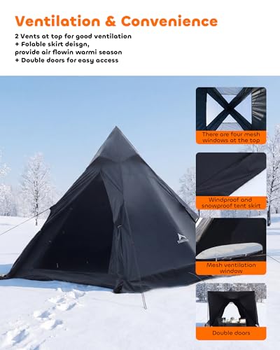 Carpa Teepee para Camping 4-6 Personas Resistente 4 Estaciones miniatura 6