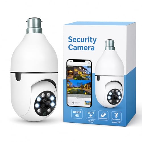 Image of Smart Wi-Fi CCTV Camera | 360 PTZ | 20M Color Night Vision | Human Motion Detection | Auto Tracking | Two-Way Audio | App Control | Supports 128GB SD Card | Bulb-Camera