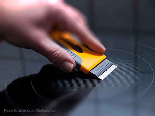 Premium Ceranfeldschaber mit 6 Edelstahlklingen (gelb) – Schulz & Söhnlein - 4