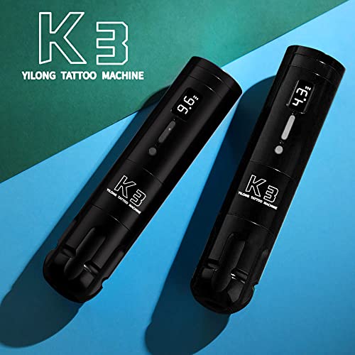 Yilong Rotary Tattoo Machine Kit For Beginners Cartridge Tattoo Machine Kit With 18500Mah Wireless Power Coreless Motor Rotary Tattoo Machine With 20 Tattoo Cartridges 1 Bandage For Beginners Professionals(Black) #TOP6