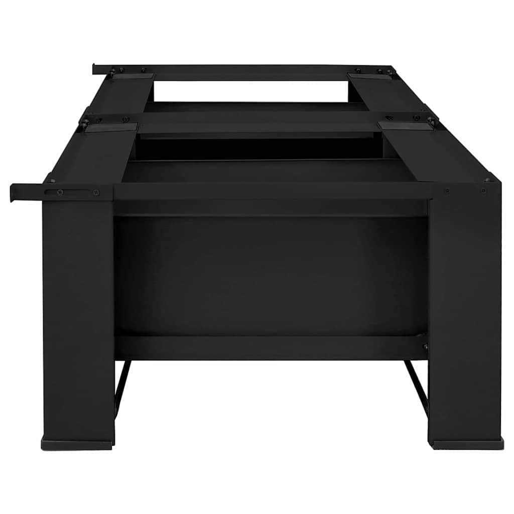 Waschmaschinen-Podest aus Stahl Schwarz, 127 x 54,5 x 32,5 cm, 2 Stück, mit verstellbaren Füßen, für Frontlader und Toplader, Innenbereich, reduziert Bücken und schützt Boden vor Kratzern