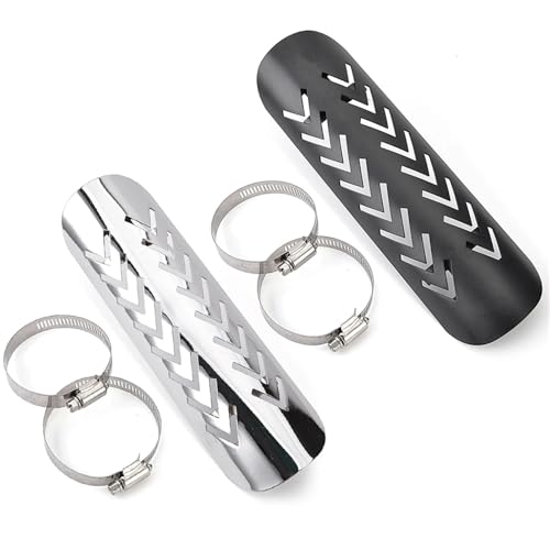 Protector de escape universal de moto compatible con Honda y Yamaha cubierta térmica con abrazaderas 4