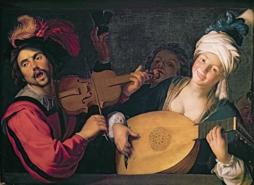 Tableau impressions d'art mural Le Concert de Gerrit Van Honthorst 60x90cm