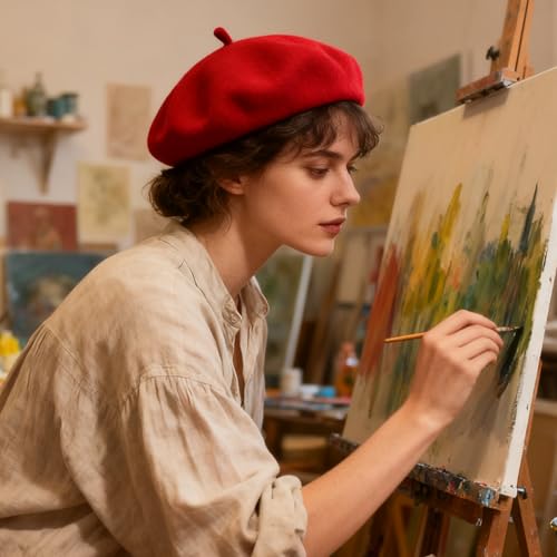 Gorro boina clásico francés para mujer talla M miniatura 5