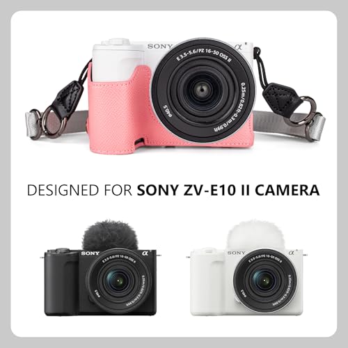 MUZIRI KINOKOO Protective Case for Sony ZV-E10 II, PU Leather Camera Case with 16-50mm Lens - Image 2