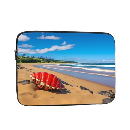 Red Conch By The Sea Laptop Sleeve Case 15 Inch Suitable For Notebook Computer Tablet Traveling Carrying Simple Case