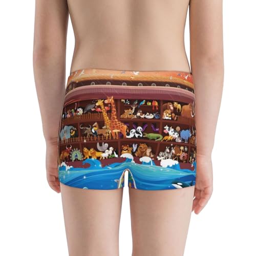 Boys' Cotton Boxer Brief Soft Underwear-Animals On Noah'S Ark23