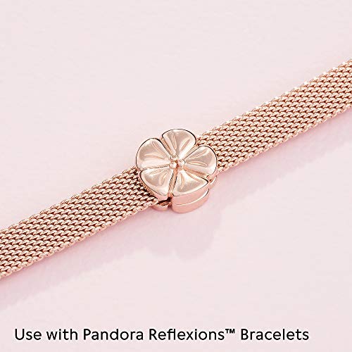 PANDORA Polished Flower Clip Charm Bracelet Charm Reflexions Bracelets - Stunning Women's Jewelry - Gift for Women in Your Life - Made Rose4