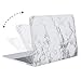 MOSISO Compatible with MacBook 12 inch Case with Retina Display (Model A1534, Release 2017 2016 2015), Plastic Pattern Hard Shell Case & Keyboard Cover & Screen Protector, White Marble