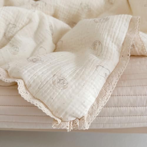 Image of BuLuTu Muslin Baby Quilt Toddler /Twin Bed Blanket Lightweight Comforter for Girls Boys| 2 Layer Cotton Muslin| Soft Breathable| 60 inchx78 inch, 2.5 Pounds| Sheep Pattern | Machine Washable