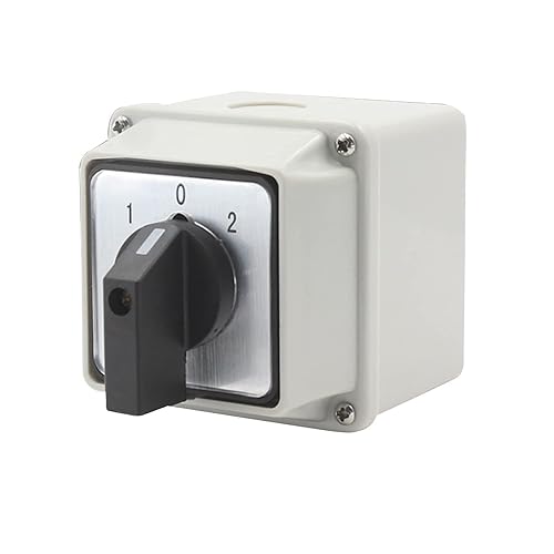 1 interruptor selector de cambio universal, con caja impermeable de instalación, 3 posiciones, 8 terminales, interruptor de transferencia de