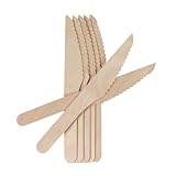 Rupert and Jeoffrey's Trading Co. 6 Inch Birch Wood Disposable Knives (100 Pcs)