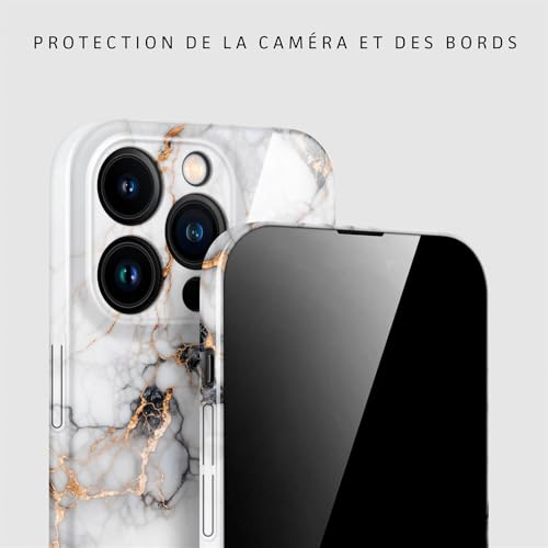 Coque iPhone 15 Pro marbre pailleté pour le quotidien et le bureau - 2