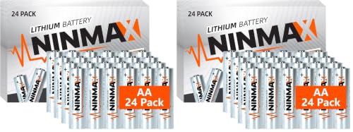 Image of NINMAX Lithium AA Batteries 48 Pack, 3500mAh 1.5V Longest Lasting Bulk Pack Double A Battery for High-Drain Devices【Non-Rechargeable】
