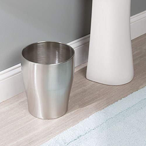 Mdesign 9944MDBA Steel 1.67 Gallon Trash Can Small Round Wastebasket Metal Garbage Container Recycle Bin thumb #1