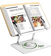 EAXBUX Book Tablet Stand for Reading Hands Free,360° rotatable Book Holder Cookbook Stand,Height ...
