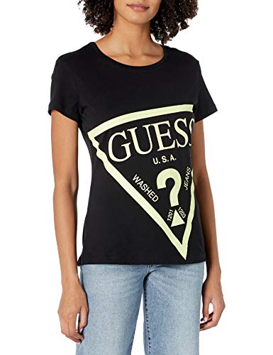 Guess T-Shirt Donna Logo Fluo O1GA56JA911 Nero (S)...