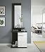 Habitdesign 016746G - Recibidor con espejo, color Gris Ceniza y Blanco Brillo,...