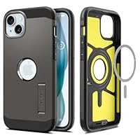 Spigen Tough Armor MagFit Case for iPhone 15, Compatible with MagSafe Accessories - Gunmetal