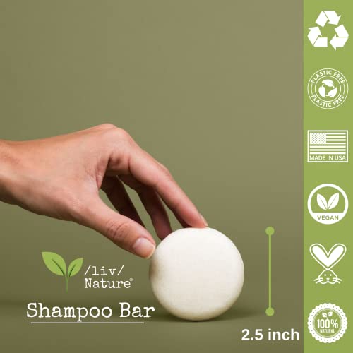 /Liv/ Nature Unscented Solid Shampoo Bar | 100% Plant-Based | Ultra Gentle, Safe For Sensitive Skin, Psoriasis, And Itchy Scalp| Made In Usa | Eco Friendly Travel (1-Pack) #TOP4