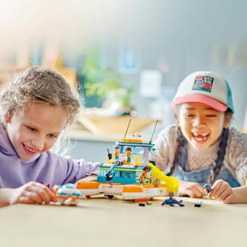 Image of LEGO Friends Sea Rescue Boat 41734 Building Toy Set for Kids Ages 7+ Who Love Creative Play and Sea Life Stories