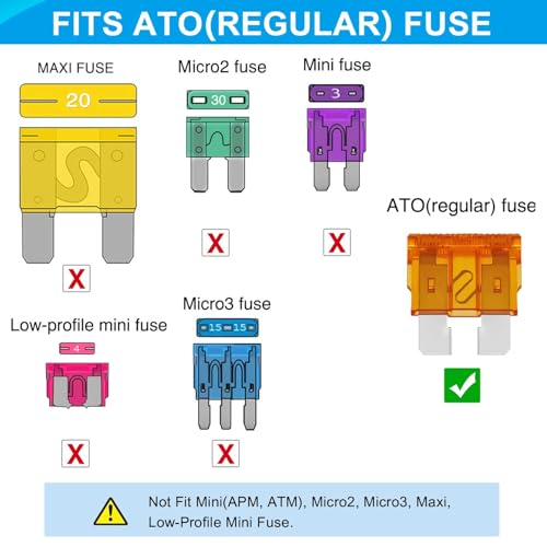 Image of Nilight 10 pcs Regular Standard Blade Fuse Assortment Kit | 5A 5AMP APR ATO ATC Fuses Circuit Protection Replacement for Trucks RV Boats Automotive Cars