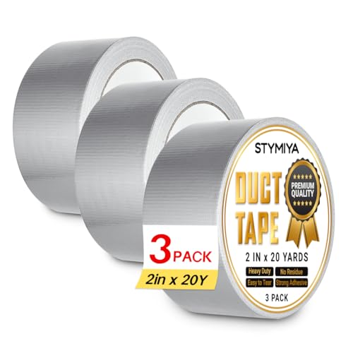Silver Duct Tape Heavy Duty: 3 Rolls 2''x20yd Wide Waterproof