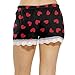 Summer Shorts for Women Linen Cute Hearts Print Summer Lace Sleep Pj Bottoms Fashion Elastic Waist Drawstring Casual Shorts for Women Cotton Black M