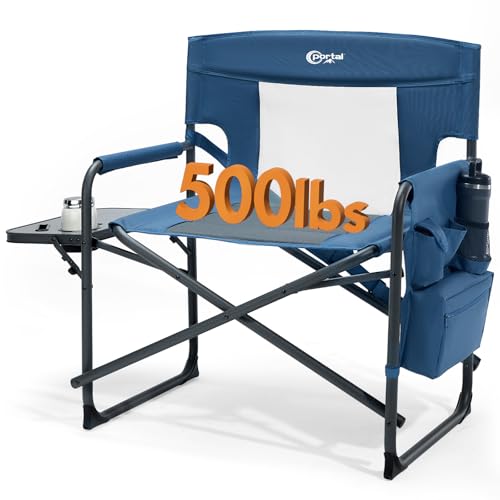 Portal 27' Oversized Director Camping Chair with Cooler, Heavy Duty Folding Chair for Adults...