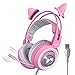 Price comparison product image SOMIC G951rosa Casque de jeu Rose Kat écouteur avec lames Virtuell 7.1 et lumière LED, microphone pour ordinateur, PS4, ordinateur portable à petite amie, femme (prise USB) USB-Buchse Rose