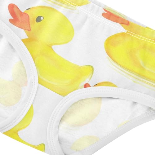 Cute Yellow Ducks Watercolor Little Girl Panties Toddler Underwear Custom Cotton Designer Kids Briefs Undies 2t4