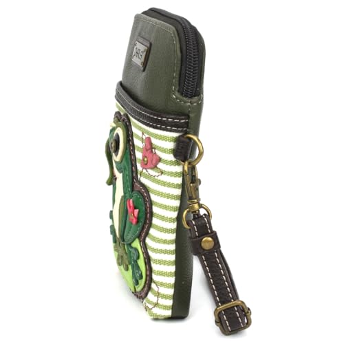 Image of CHALA Garden Animal Collection Cell Phone Crossbody Purse-Women PU Leather /Canvas Multicolor Handbag with Adjustable Strap