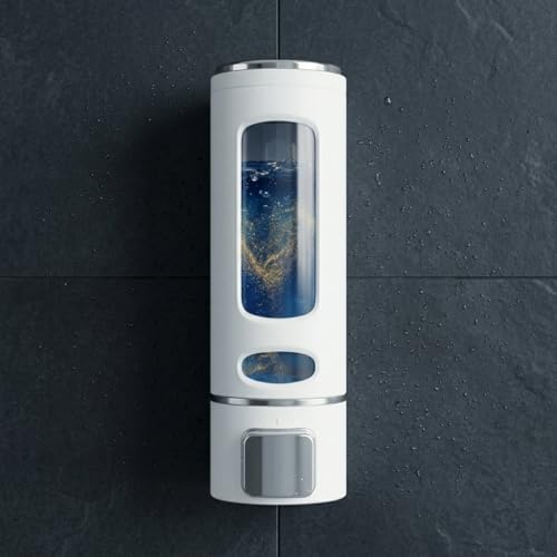 Image of ALTURAS Wall Mounted Liquid Soap Dispenser, ABS 400 ML, for Shampoo, Sanitizer and Gel Handwash Dispenser (White)