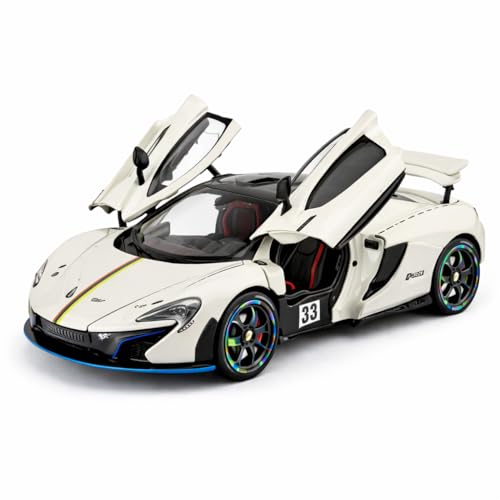 Image of 1:24 Scale McLaren P1 Die Cast Metal Car Model (Assorted Colour) with Openable Doors & Hood, Detailed Interior, Pull Back Action Toy Car for Kids & Collectors, Display Model