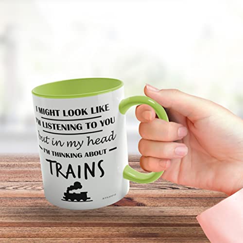 Stuff4 Steam Train Gifts Men, in My Head I'm Thinking About Trains Mug, Funny Gifts Spotting Enthusiasts - Image 3