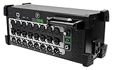 16 Eingangskanäle mit 4-Band PEQ + HPF, Gate, Kompressor und RTA/Spectrograph, 13 Ausgangs-Busse mit 4-Band PEQ + HPF/LPF, 31-Band GEQ, Kompressor/Limiter, Alignment Delay und RTA/Spectrograph, 8 stereo-koppelbare Aux-Wege, 6 stereo-koppelbare Subgruppen