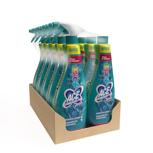 Ace Spray Gentile Candeggina + Ricarica, confezione da 10 flaconi (10x650ml)