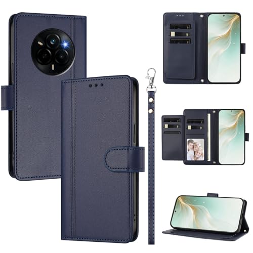 �X�}�z�P�[�X �Ή��@�� for Realme 14 Pro 5G,�Ή��@�� for Realme Narzo 80 Pro 5G �X�}�z�P�[�X�y�E�H���b�g�f�U�C�� �f���A���J�[�h�X���b�g �L���b�V�� �t���b�v���X�^���h �����h�~�zBlue