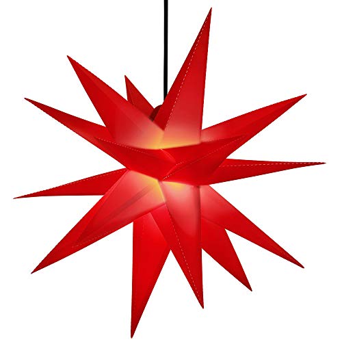 Adventsstern ETiME Weihnachtsstern 3D Kunststoff Lampe für Fensterdekoration