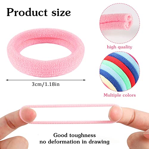 Image of Diversa Small Hair Elastics Kids Hair Bands Baby Girl Hair Rubber Bands Tiny Ponytail Holders Soft Mini Hair Ties (Neon Multicolor, Pack of 100 Pcs)