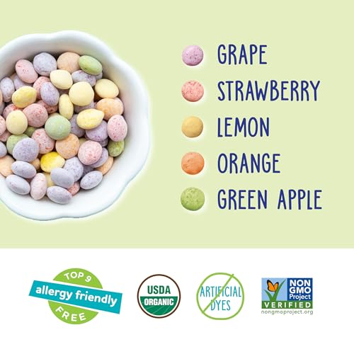 YumEarth Organic Sour Giggles Chewy Candy - Allergy Friendly (Top 9 Free), No Artificial Dyes or Flavors, Non GMO, Gluten Free, Vegan - Individually Wrapped Sour Snack Packs - 0.5 Ounce (Pack of 10)